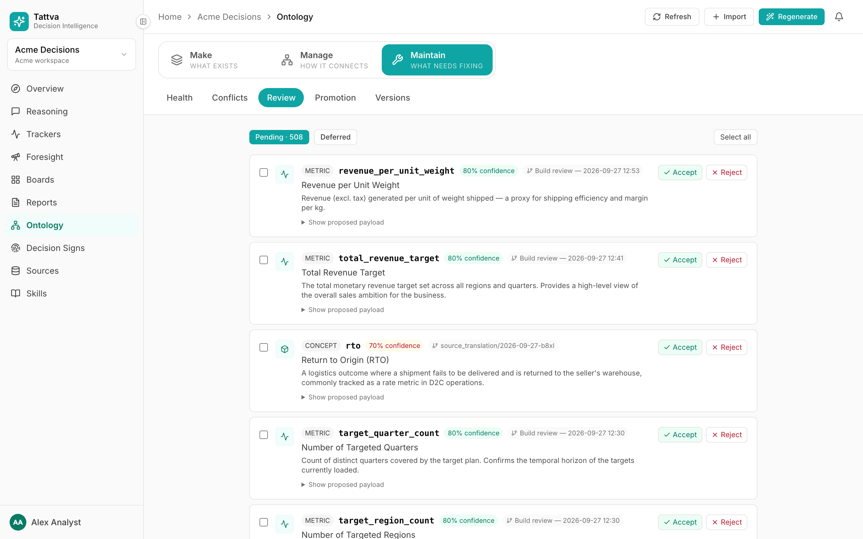 Maintain › Review with the Pending list